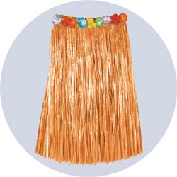 hawaiian nylon hula skirt tan