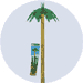 metallic palm tree decoration