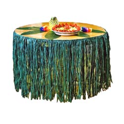 tan raffia grass table skirt