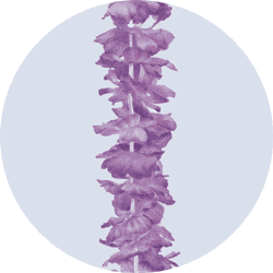purple flower leis