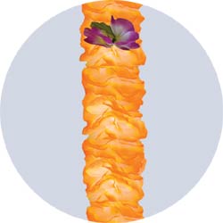 orange tropical orchid leis